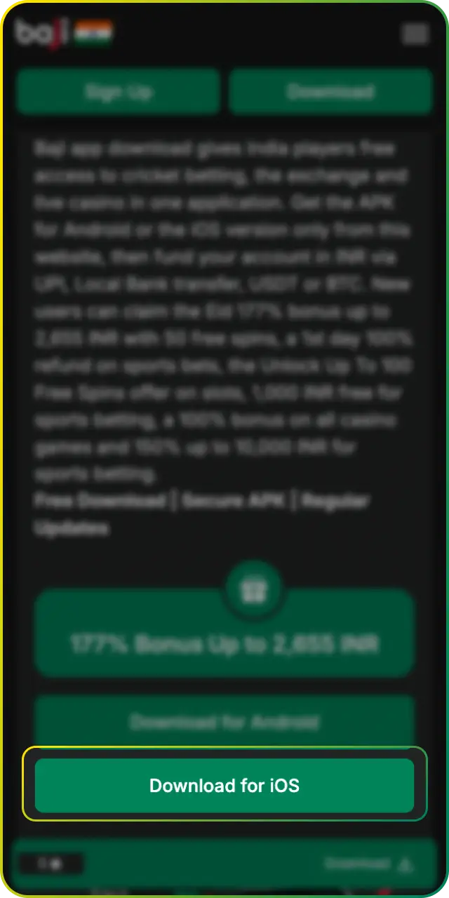 Open this website in Safari to start installing the Baji App.