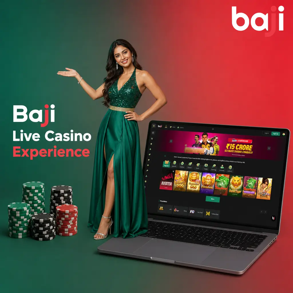 Baji Live Casino: HD streaming with professional dealers for Lightning Roulette, Crazy Time, Teen Patti, Andar Bahar, and Baccarat
