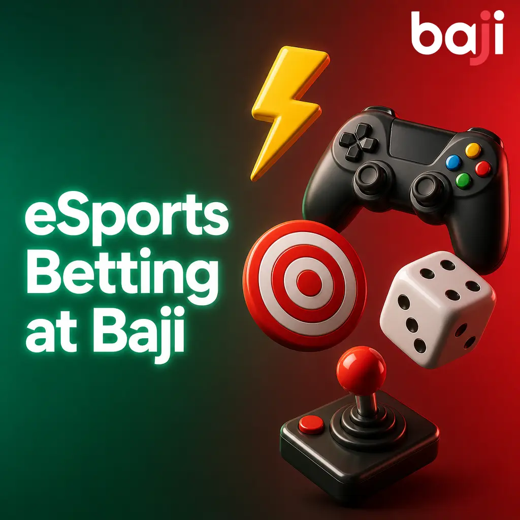 Baji esports betting section featuring CS2, Dota 2, Valorant, League of Legends and eFootball markets