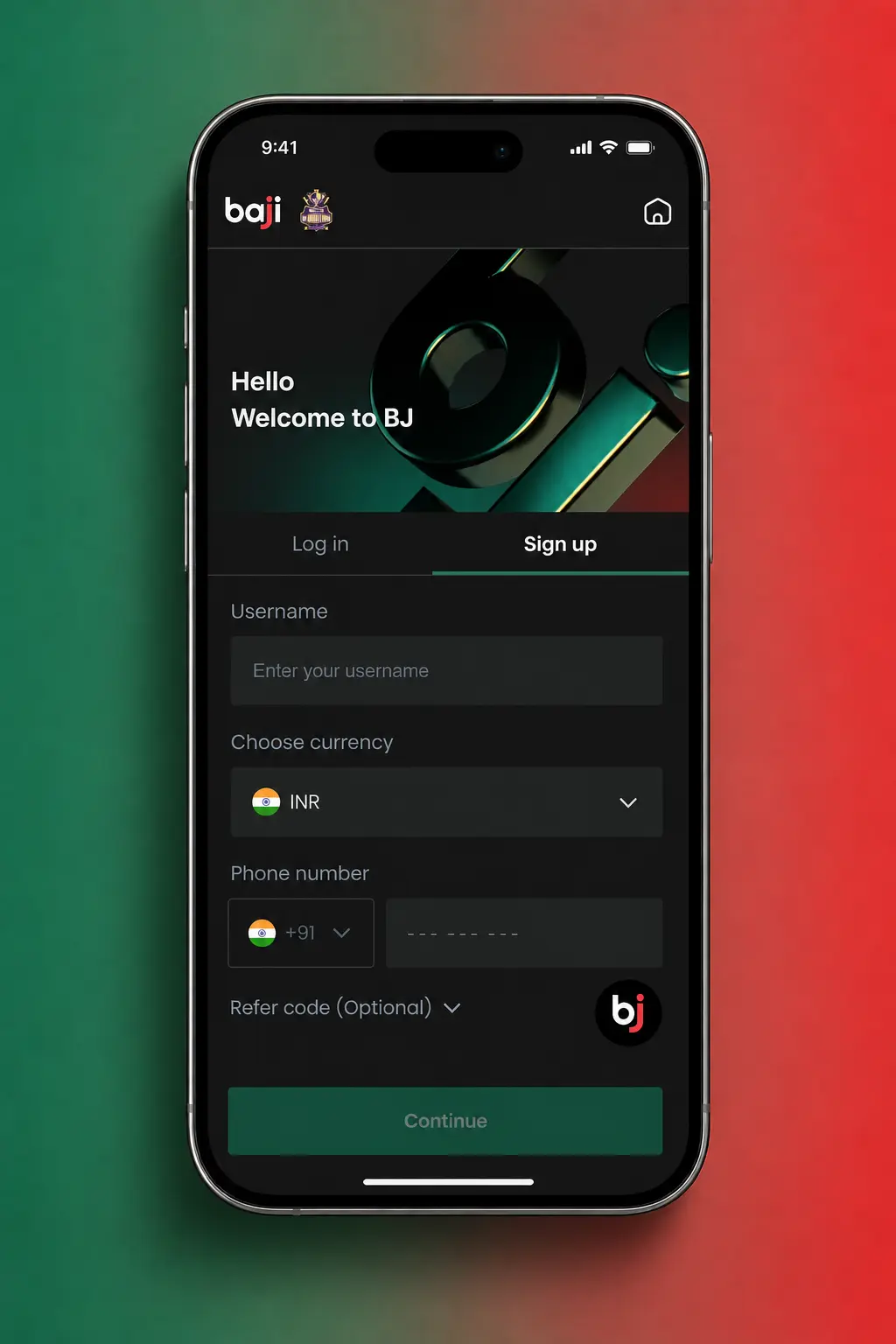 Step-by-step guide showing 4 steps to register, deposit, activate bonus, and start playing at Baji Casino