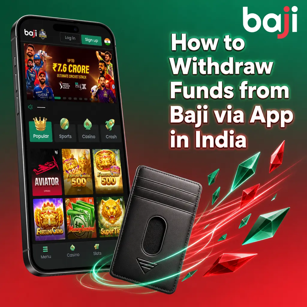 Step-by-step guide showing how to withdraw funds from Baji app account in India using bank transfer, UPI, or crypto