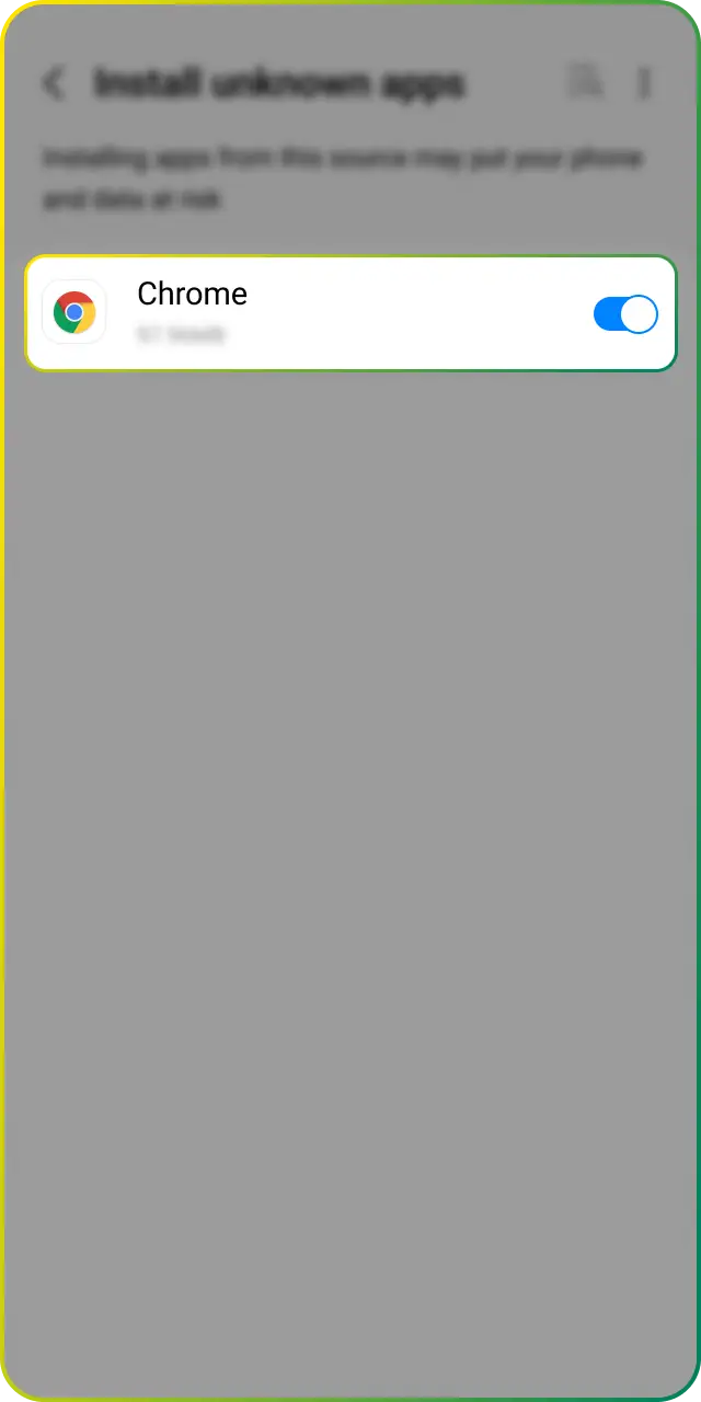 Allow installation from unknown sources to setup the Baji Android application.