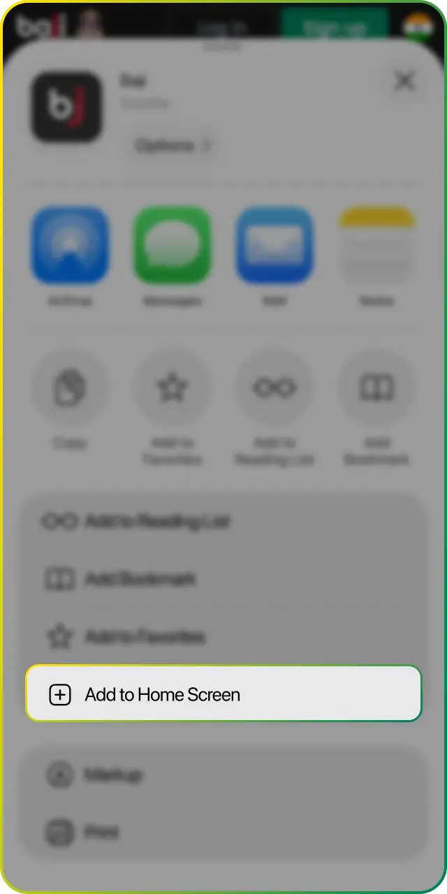 Add Baji to your Home Screen for quick access on iOS devices.