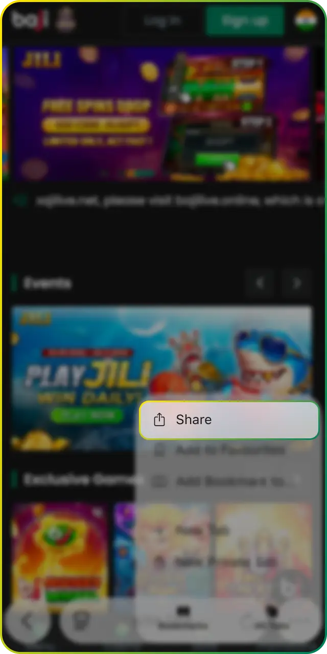 Tap the Download for iOS button to initiate the Baji installation process.