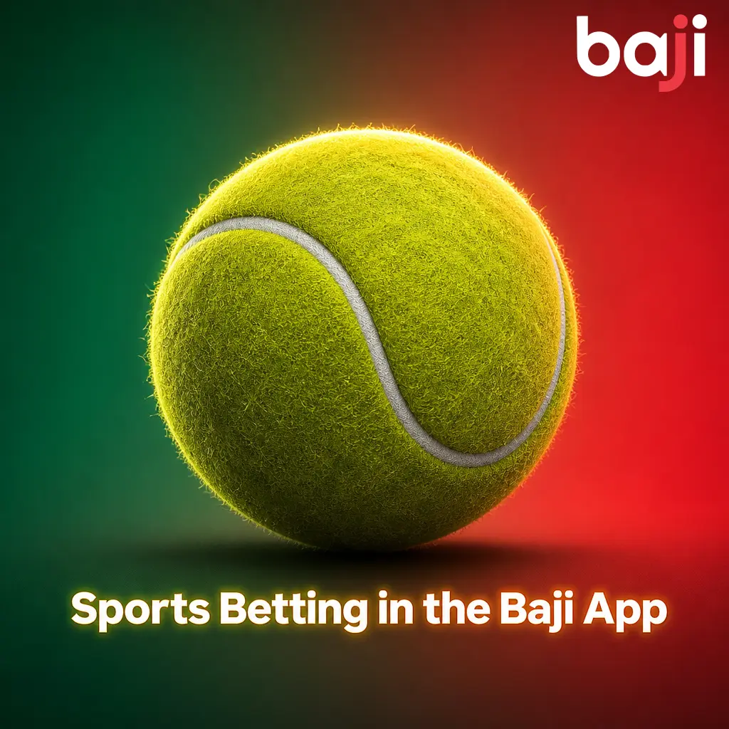 Baji App sports betting screen showing live odds, cricket, football, tennis, kabaddi, and basketball markets with bet slip